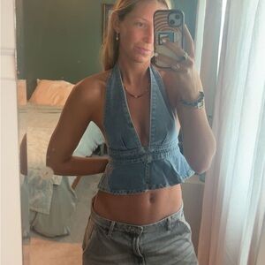 Denim Halter Top